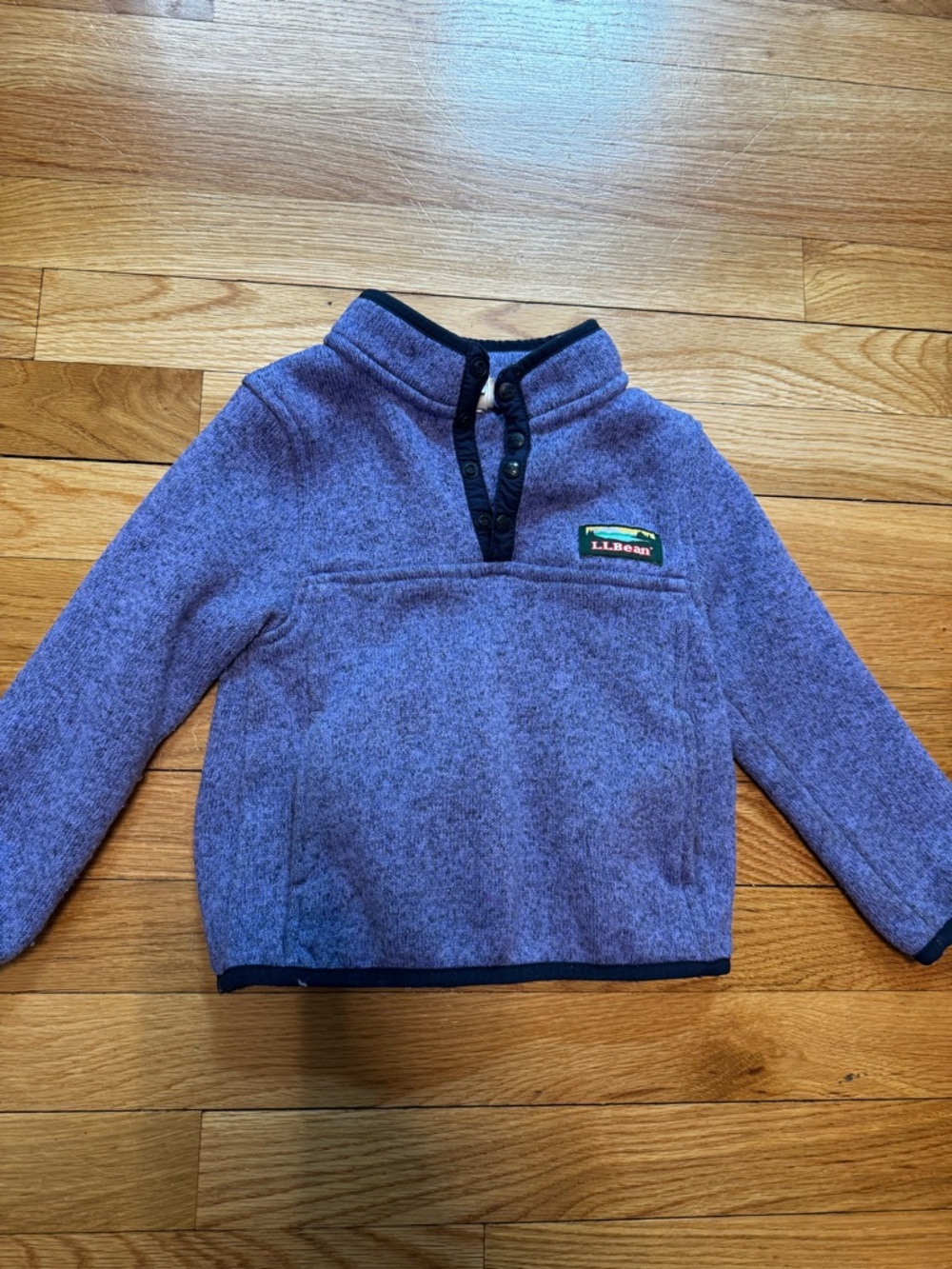 L.L. Bean Toddler 3T Kids' Purple Snap-Front Fleece Pullover